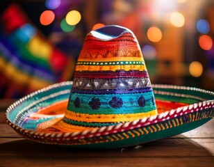 a colorful sombrero hat capturing the vibrancy and spirit of mexican culture this traditional accessory is full of bright colors