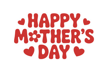 Happy Mother's Day Red Text