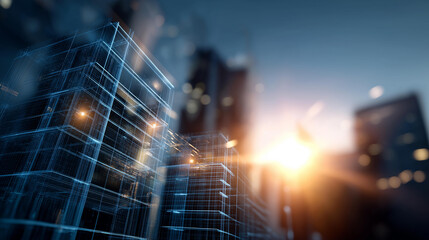 Conceptual visualization building information model, building architectural planning, construction design, engineering visualization, digital technology, infrastructure systems,