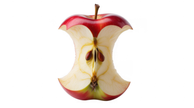 Cut apple fruit white isolated on a transparent background - Powered by Adobe