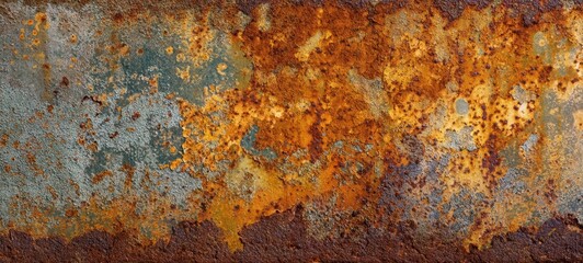 The Rusted Metal Surface Showing Vibrant Orange Patina and Weathered Industrial Texture