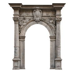 Obraz premium Elements of architectural decoration of buildings. Old wall with arch. Neo-Renaissance style.