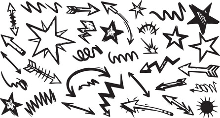 Fototapeta premium Fun black line doodle seamless pattern. Creative minimalist style art background for children or trendy design with basic shapes. 