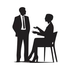 silhouettes of business people