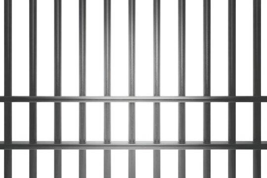 Metal prison bars gray vertical isolated on a transparent background