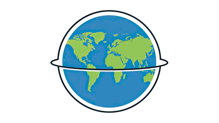 Vector illustration of Earth, depicting continents and oceans within a stylized design