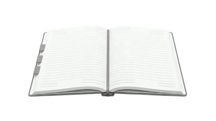 Open Lined Notebook with Gray Tabs