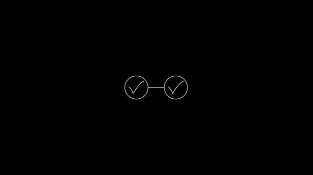 two step process confirmation animation with checkmark icons.