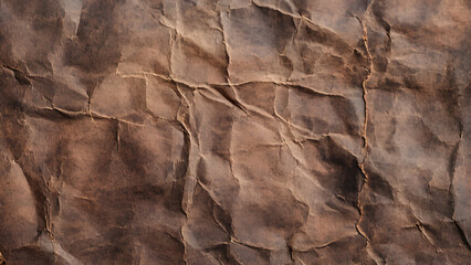 Fototapeta premium Dark Brown wrinkle recycle paper background. Vector 