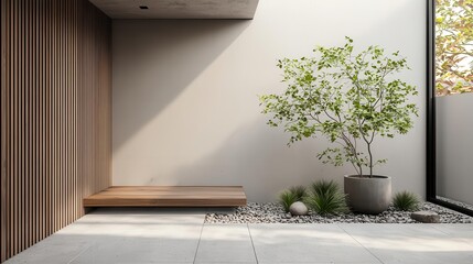 Wabisabi inspired traditional home with aged wooden textures, stone flooring, and natural light