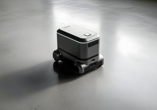 Autonomous mobile robot logistics floor unit interacting with shelving system to retrieve products for order
