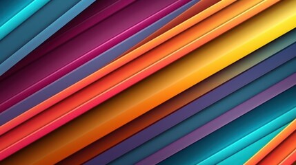 Vibrant Abstract Diagonal Stripes with Gradient Colors and Depth.