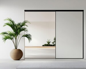 Elegant washitsustyle living space with sliding doors, subtle textures, and harmonious aesthetics
