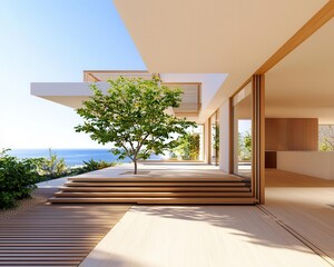 Zeninspired Japanese home with open wooden interiors, neutral tones, and natural light