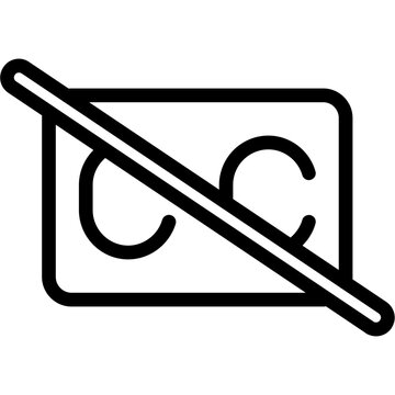 Closed captioning slash Icon