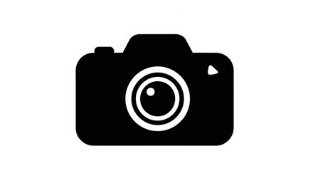 Fototapeta premium A minimalist black and white vector graphic of a camera icon