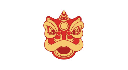 Obraz premium Traditional Asian Lion Dance Mask