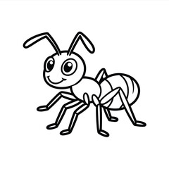 Cartoon ant walking isolated on white background, Vector, illustration