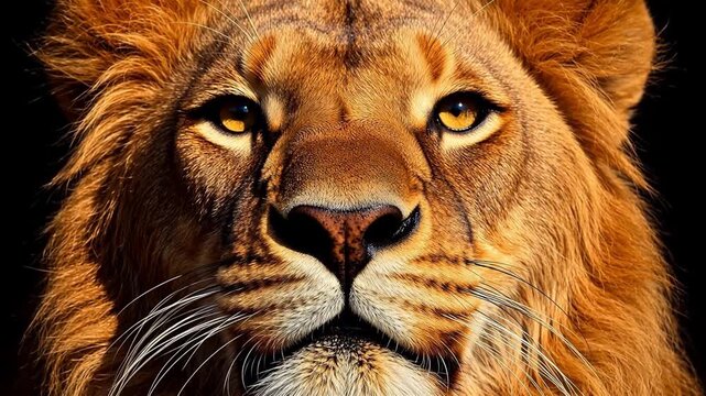 Closeup of a roaring lion