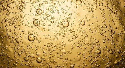 Close up view of bubbles in a glass of champagne