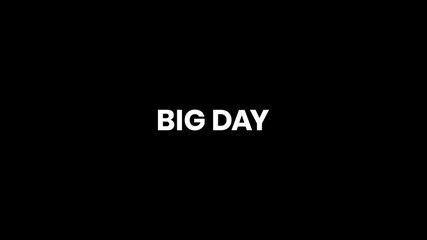 Big Day Breaking Glitch Text Animation 4K for Important Events and Major Announcements