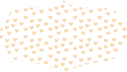 A repeating pattern of small cream-colored hearts arranged evenly on a black background, creating a soft and romantic decorative texture.