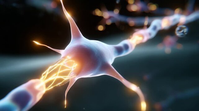 A Stunning Visual Representation of Neurons in Action: Exploring the Intricate Structure and Electrifying Transmission of Nerve Cells as They Communicate Through Synapses and Electrical Signals