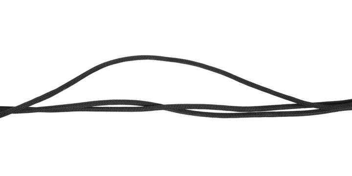 a black string or strong cord isolated on white or transparent png