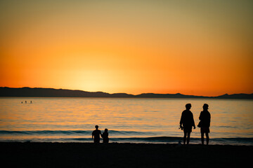 Sunset scenes at the beach