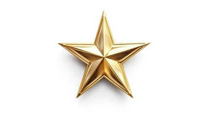 Obraz premium A Shiny Golden Star Award on a White Background.
