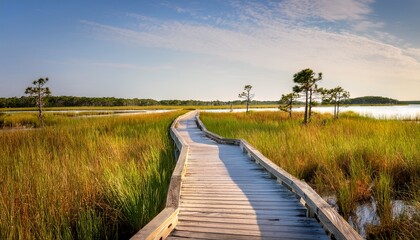 Natural Path Leading To Marshes At St Marks National Wildlife Refuge