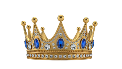 Golden Crown with Blue Sapphires and Diamonds