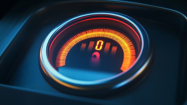 Car dashboard speed meter gauge showing zero ultra hd photo