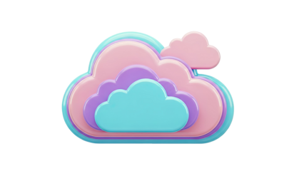 Layered Pastel Clouds 3D Illustration