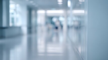 Fototapeta premium Calm hospital corridor design evokes serenity promoting wellness and a clean clinical atmosphere