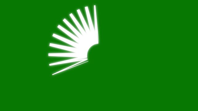 Circle explosion animation 4k, firework ring burst with glowing lines, minimal abstract vector motion graphics, festival green background, seamless loop