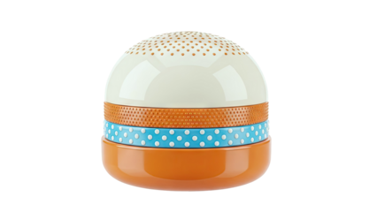 Stackable Circular Container with Polka Dots and Perforated Top