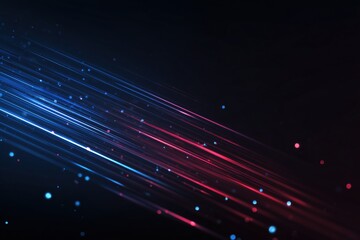 abstract background with blue and red light lines on a dark gradient, a technology concept abstract line tech banner digital data transfer in a futuristic style Generative AI