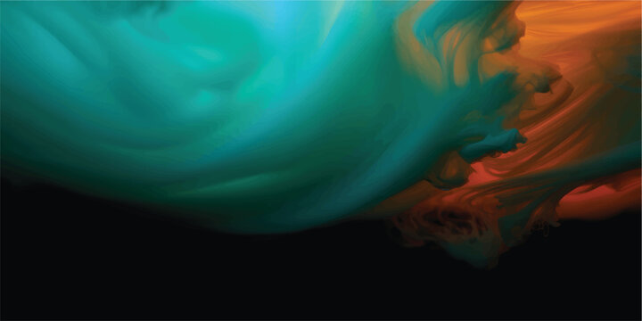 Colorful ink swirling in water creating abstract shapes and patterns against a dark background look artistic