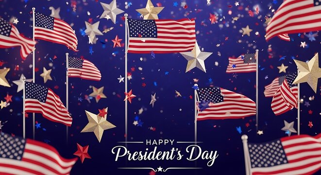 Celebrating bulo background for  president's day with patriotic enthusiasm