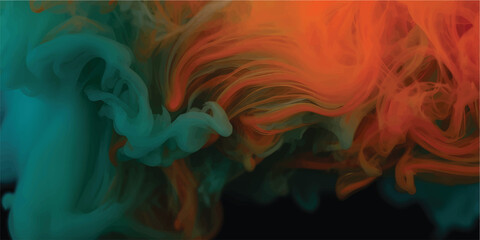 Fototapeta premium Abstract Colorful Smoke Ink Background On Black With Flowing Motion Texture For Digital Design Wallpaper Branding Presentation And Modern Visual Background Use
