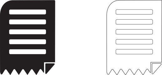 Receipt of acceptance of documents or funds with a fillable form. Vector template.