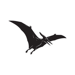 Dynamic Pterodactyl Silhouette Vector Graphic Soaring Across the Prehistoric Skies © ANIK