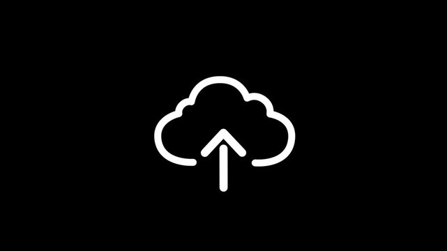 Cloud upload icon concept motion animation