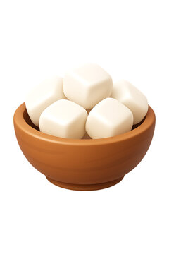 3D Petha Bowl, Petha Delight, Sweet Bowl, Traditional Candy, Indian Dessert, High quality Realistic image.