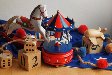Carousel, merry-go-round, rocking horse, vintage toys