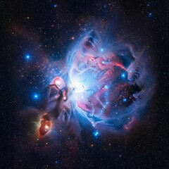 Vibrant Nebula Explosion in Deep Space with Stars
