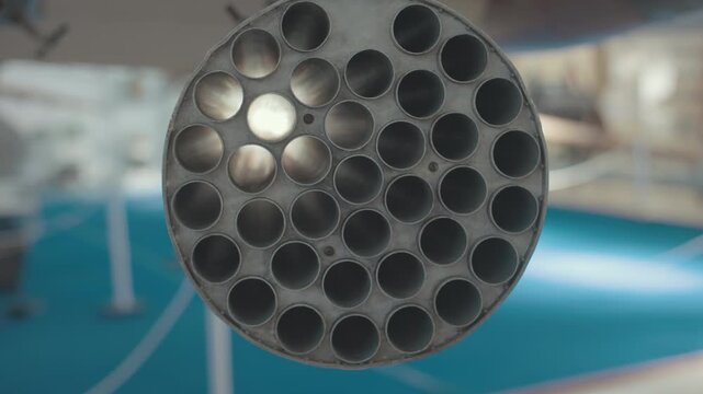 Multiple rocket launcher system pod close up
