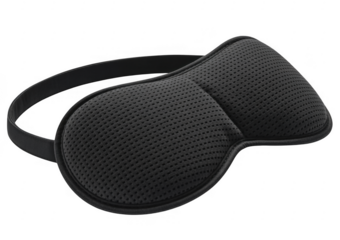 Black sleep mask eye mask rest isolated on a transparent background