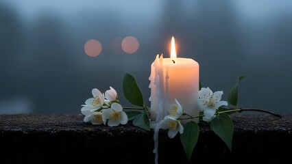 St brigid's day candle and flowers celebrating irish heritage and traditions on february 1st with faith hope and renewal